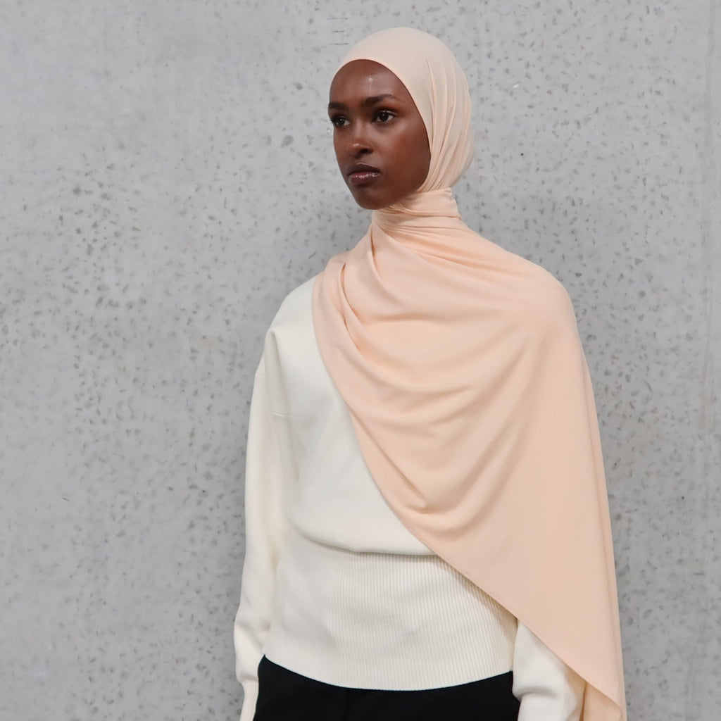 Soft Peach – Bamboo Jersey Hijab