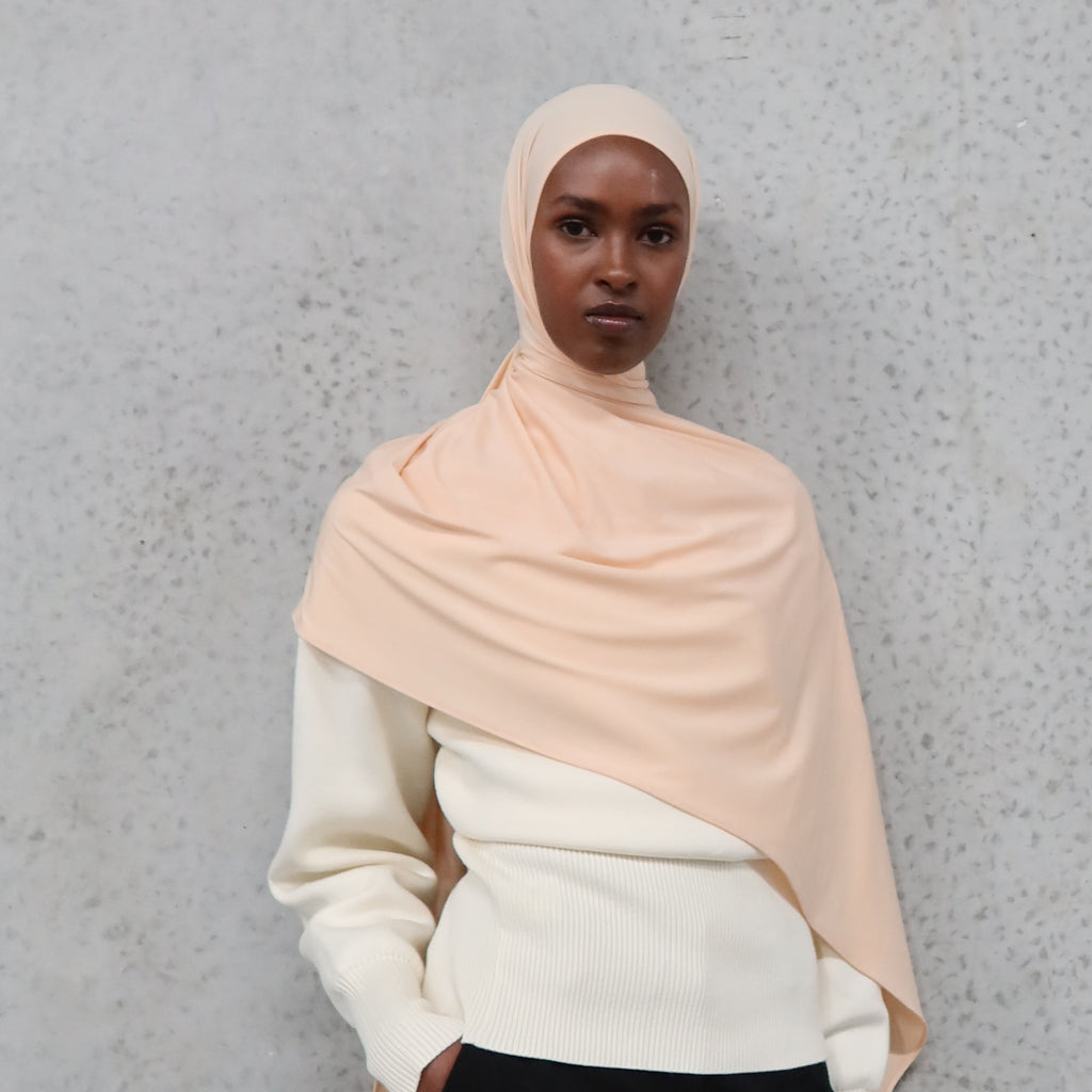 Soft Peach – Bamboo Jersey Hijab