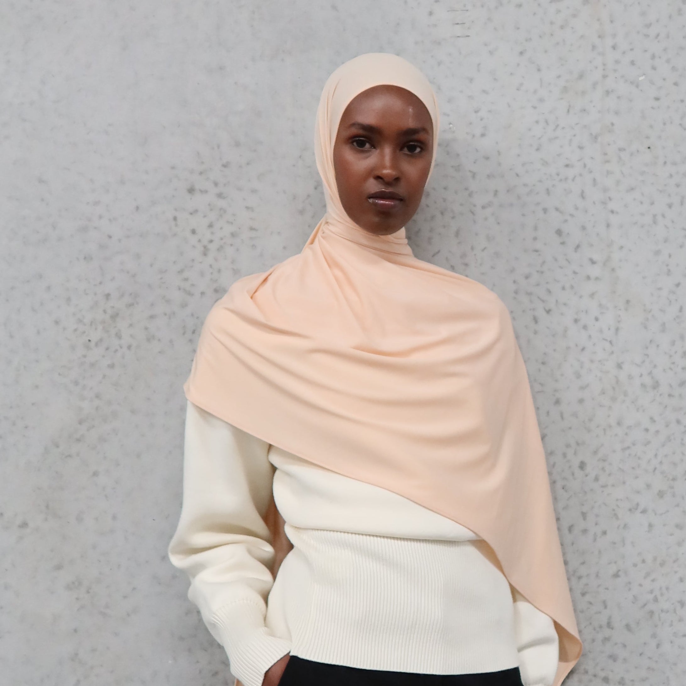 Frosted Coral – Bamboo Jersey Hijab