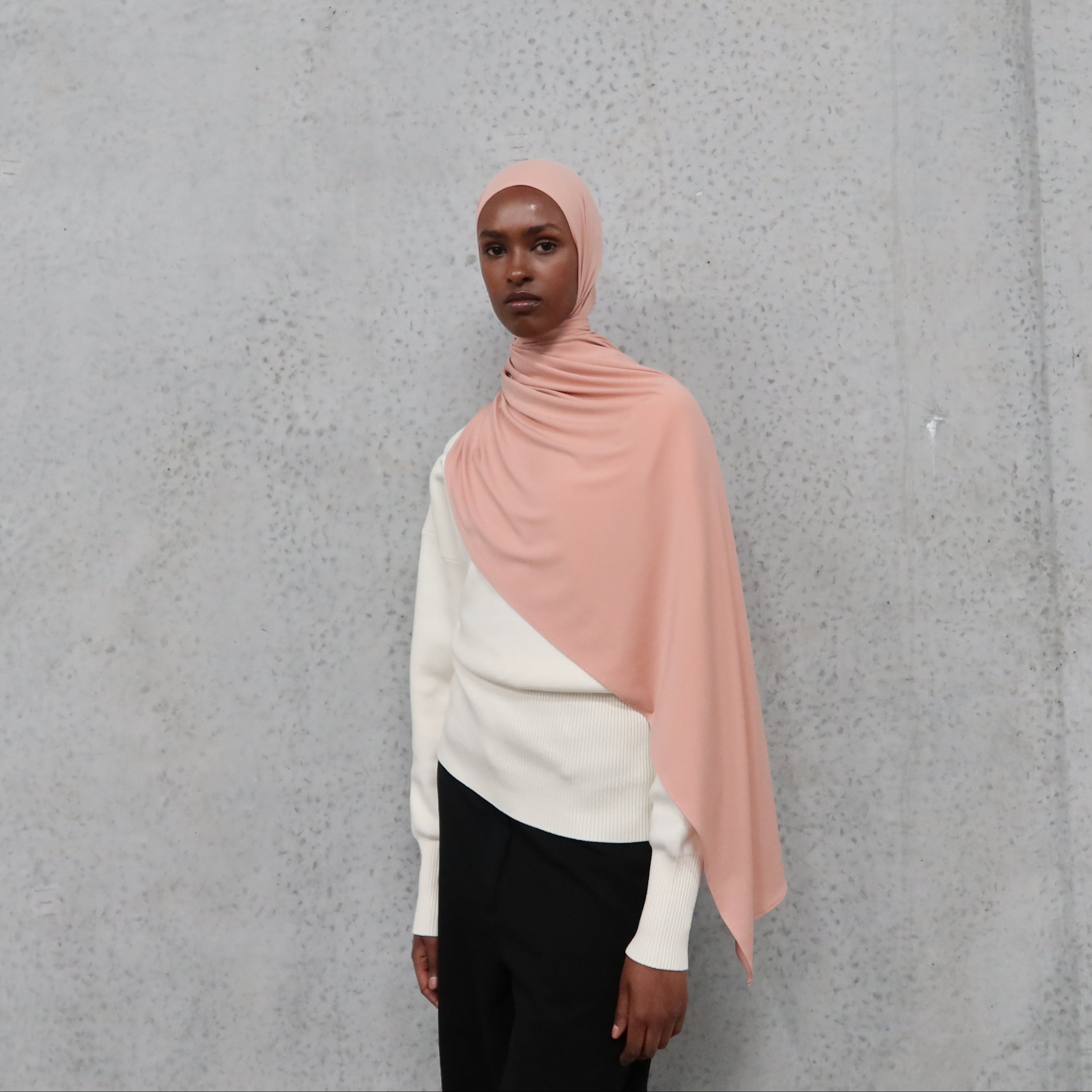 Frosted Coral – Bamboo Jersey Hijab