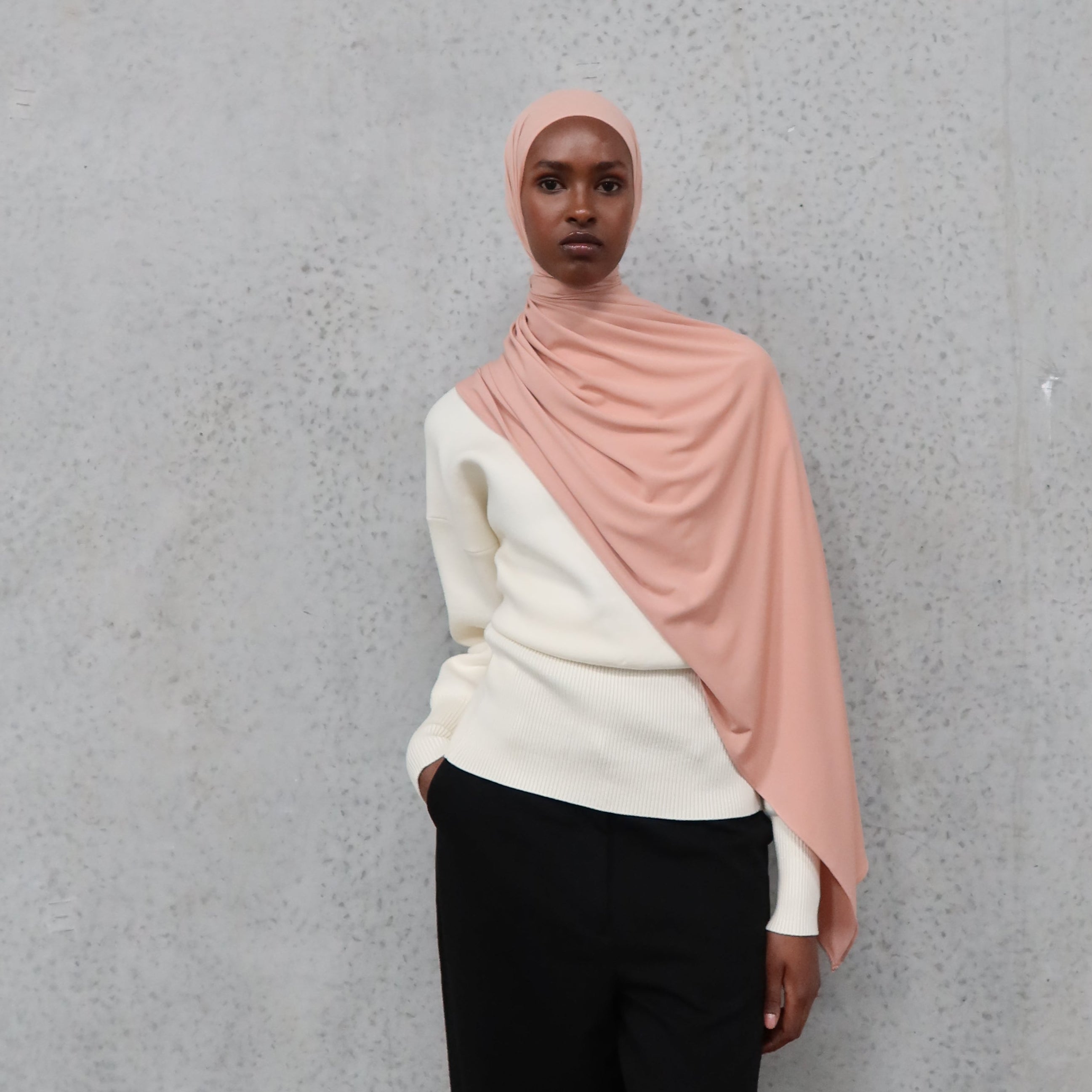 Frosted Coral – Bamboo Jersey Hijab